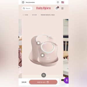 Baby Bjorn Feeding Bib Set, 2-pack